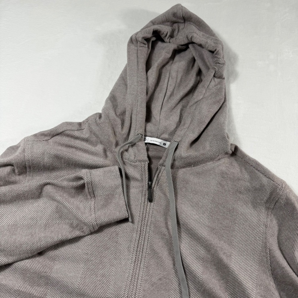 7 Diamonds Generation Hoodie 4 Way Stretch Taupe Herringbone Mens XL NWOT